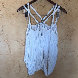 Free People White shirt with straps and rings